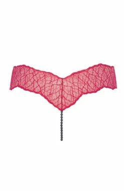 COAXcopenhagen.com Crotchless Red Single Pearl String - Sydney Dark Single