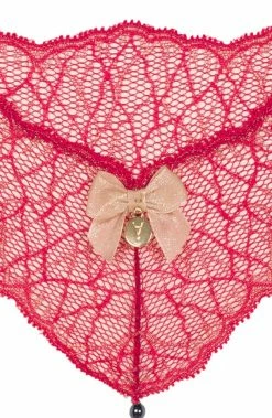 COAXcopenhagen.com Crotchless Red Single Pearl String - Sydney Dark Single