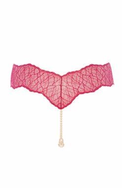 COAXcopenhagen.com LINGERIE Red Double Pearl String - Sydney Double