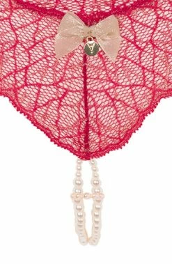 COAXcopenhagen.com LINGERIE Red Double Pearl String - Sydney Double