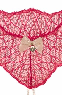 COAXcopenhagen.com LINGERIE Red Double Pearl String - Sydney Double