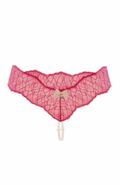 COAXcopenhagen.com LINGERIE Red Double Pearl String - Sydney Double