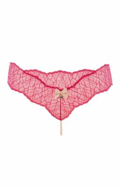 COAXcopenhagen.com Crotchless Red Single Pearl String - Sydney Single