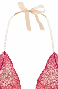 COAXcopenhagen.com Red Bodysuit With Double Pearl String - Sydney Body Double