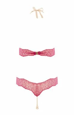 COAXcopenhagen.com Red Bodysuit With Double Pearl String - Sydney Body Double