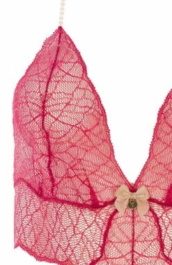 COAXcopenhagen.com Red Bodysuit With Double Pearl String - Sydney Body Double