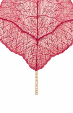 COAXcopenhagen.com Red Bodysuit With Single Pearl String - Sydney Body Single