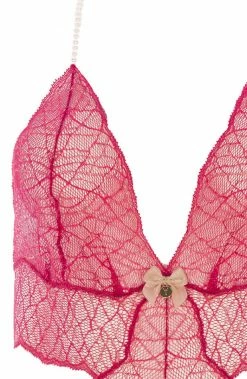 COAXcopenhagen.com Red Bodysuit With Single Pearl String - Sydney Body Single