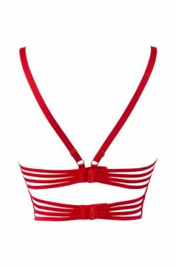 COAXcopenhagen.com Red Bustier Bra With Multi Cage-straps - LUST LINGERIE