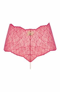 COAXcopenhagen.com Red Hipster Panty With Single Pearl String - Sydney Panty