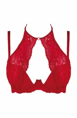 COAXcopenhagen.com Red Lace Bra - ROMANCE