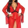 COAXcopenhagen.com Red Lingerie Dressing Gown & Panty - Valentina