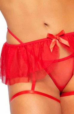 COAXcopenhagen.com Red 3 Pc. Lingerie Set - Love & Kisses