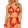 COAXcopenhagen.com Red Open Cup Lingerie Set - Midnight Moves
