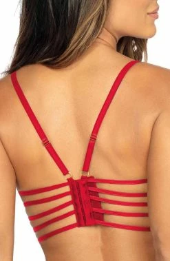 COAXcopenhagen.com LINGERIE Red Wet Look Bustier Bra - Emotional Vibes