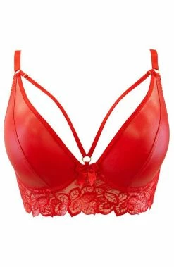 COAXcopenhagen.com LINGERIE Red Wet Look Bustier Bra - Emotional Vibes