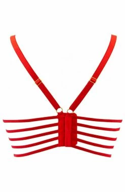 COAXcopenhagen.com LINGERIE Red Wet Look Bustier Bra - Emotional Vibes