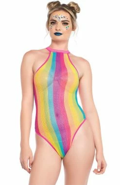 COAXcopenhagen2 Rainbow Coloured Bodysuit - Coachella All Day LINGERIE