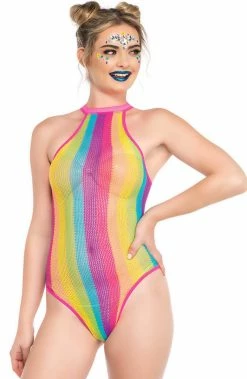 COAXcopenhagen2 Rainbow Coloured Bodysuit - Coachella All Day LINGERIE