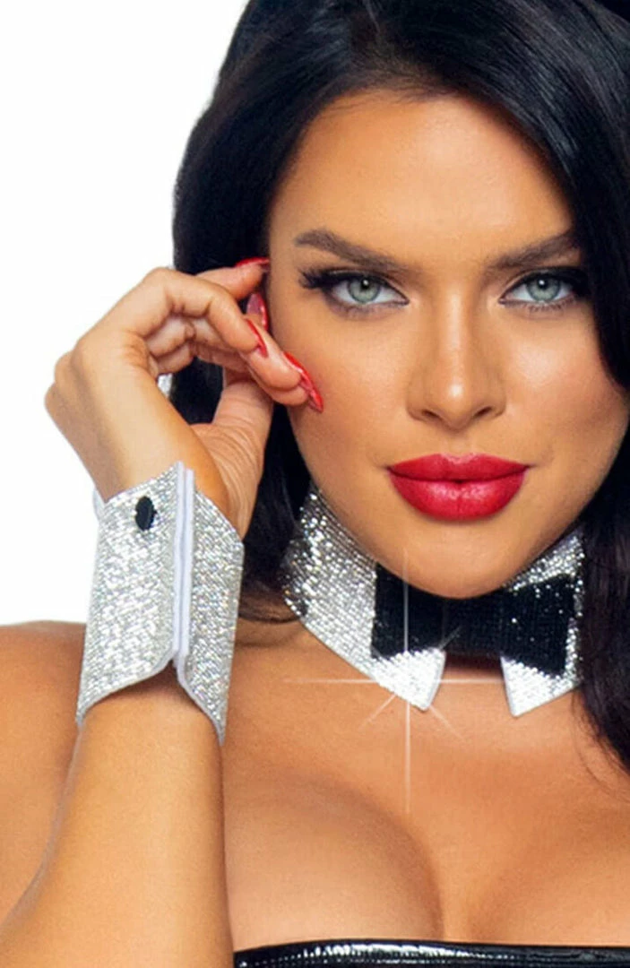 COAXcopenhagen.com Rhinestone Tux Kit - Bow Tie Collar & Cuffs