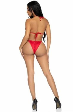 COAXcopenhagen.com Red Rhinestone Bikini Set - Red Statement