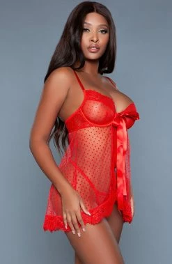 COAXcopenhagen.com Red Chemise & String - Night Of Seduction