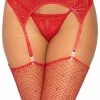 COAXcopenhagen.com Red Garter Belt With Rhinestones LINGERIE