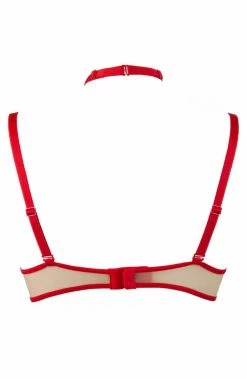 COAXcopenhagen.com Beige Shelf Bra With Red Lace - ATTENDANCE LINGERIE