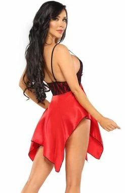 COAXcopenhagen.com Red Satin Nightie - Macy