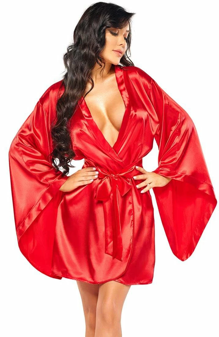 COAXcopenhagen.com Red Satin Robe - Kandi