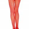 COAXcopenhagen2 Red Fishnet Tights With Back Seam