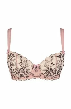 COAXcopenhagen.com Pink Bra With Rose Gold Embroidery - PASSIONATE