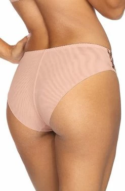 COAXcopenhagen.com Pink Brief Panty With Rose Gold Embroidery - AFFECTION