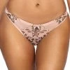 COAXcopenhagen.com LINGERIE Pink Thong With Rose Gold Embroidery - AFFECTION
