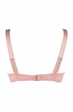 COAXcopenhagen.com Pink Push-up Bra With Rose Gold Embroidery - AFFECTION