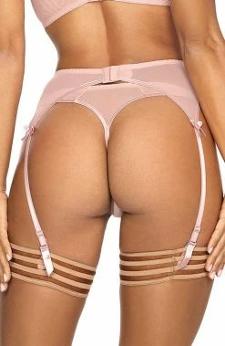 COAXcopenhagen.com Pink Thong With Rose Gold Embroidery - PASSIONATE LINGERIE
