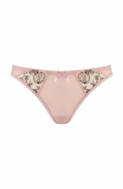 COAXcopenhagen.com Pink Thong With Rose Gold Embroidery - PASSIONATE LINGERIE