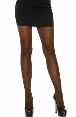 COAXcopenhagen2 HOSIERY Rose Copper Pantyhose With Glitter