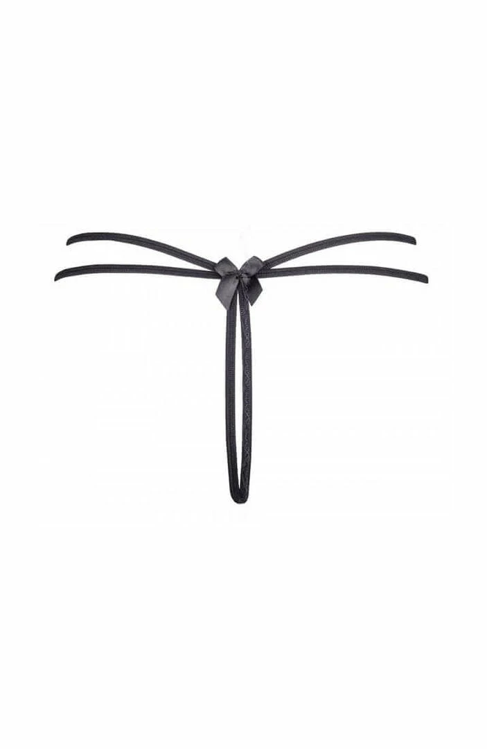 COAXcopenhagen.com Black Crotchless Plus Size String - SUAVE