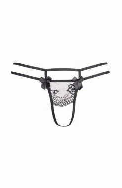 COAXcopenhagen.com Black Crotchless Plus Size String - SUAVE