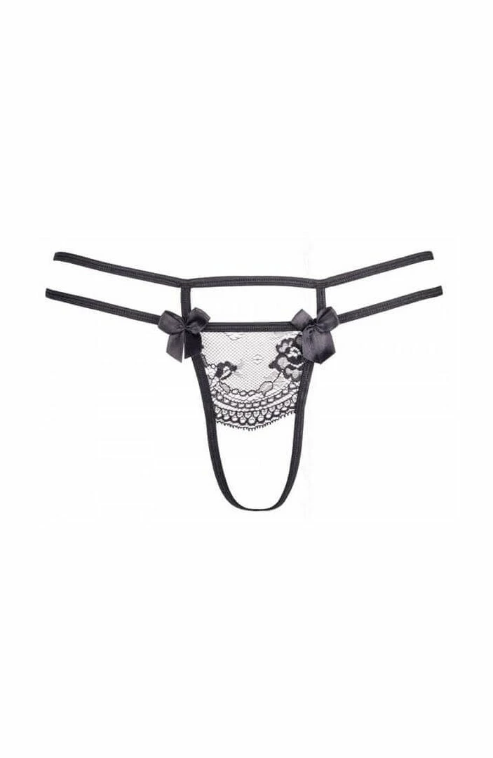 COAXcopenhagen.com Black Crotchless Plus Size String - SUAVE