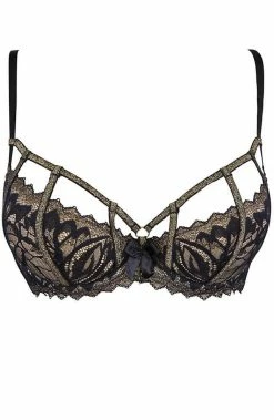 COAXcopenhagen.com LINGERIE Black Bra With Gold Shimmer - Glowing Love