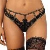 COAXcopenhagen.com LINGERIE Black Thong With Gold Shimmer - Glowing Love