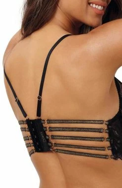 COAXcopenhagen.com Black Bustier Bra With Gold Shimmer - Sparkling Summer LINGERIE