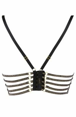 COAXcopenhagen.com Black Bustier Bra With Gold Shimmer - Sparkling Summer LINGERIE