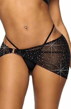 COAXcopenhagen.com Sheer Black Top & Sarong With Rhinestones - Look At Me