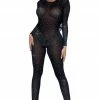 COAXcopenhagen.com Sheer Black Rhinestone Catsuit