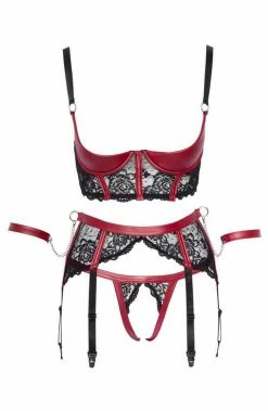 COAXcopenhagen.com Shelf Bra, Garter Belt & Panty - Submissive Signs LINGERIE