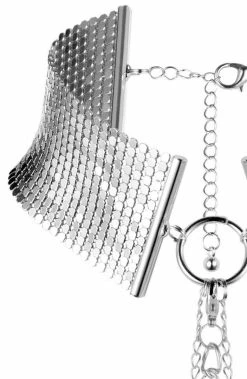 COAXcopenhagen.com Silver Metallic Choker With Silver Body Harness Chain Body Jewelry