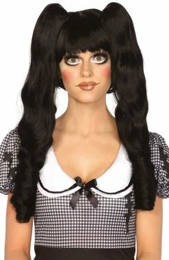 COAXcopenhagen2 Halloween Costumes Black Dolly Bob Wig With Pigtails